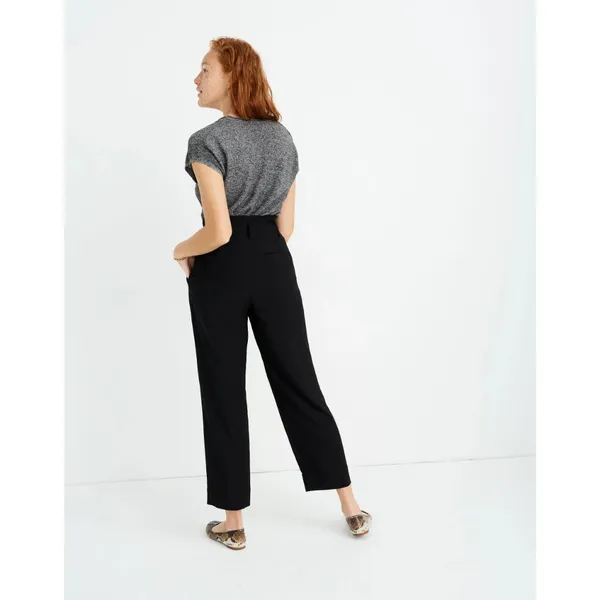 NWT Womens Size 14 Madewell Black Drapey Paperbag Dress Pants NEW - Image 4
