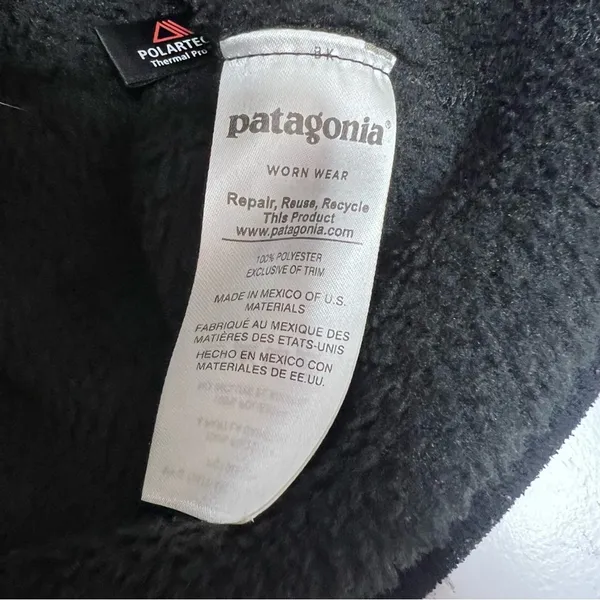 Patagonia Polartec Jacket Black Pullover Fleece‎ Casual Hiking Size Small - Image 5