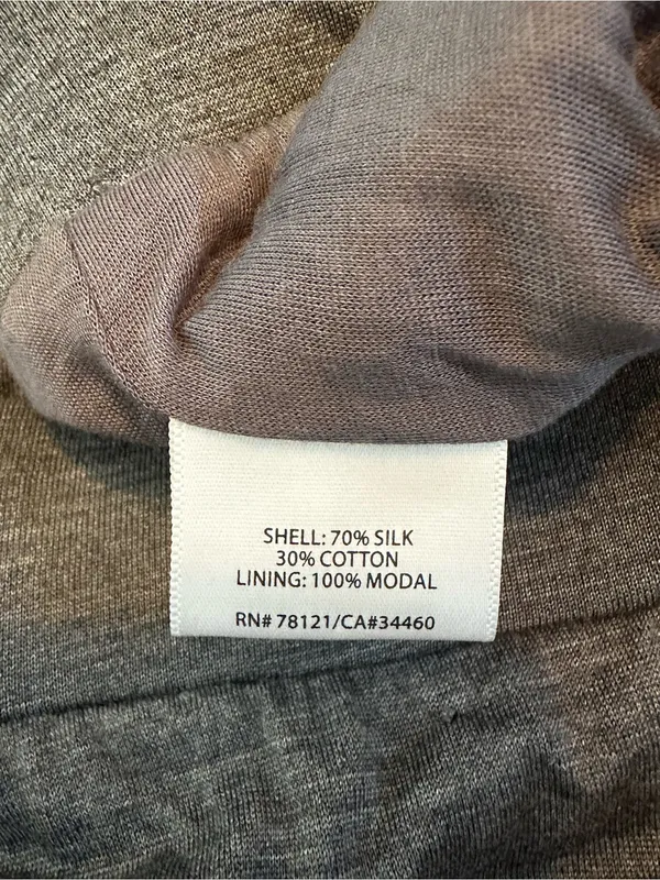 Eileen Fisher Silk Cotton Gray Midi Skirt Minimalist Quiet Luxury Effortless - Image 5