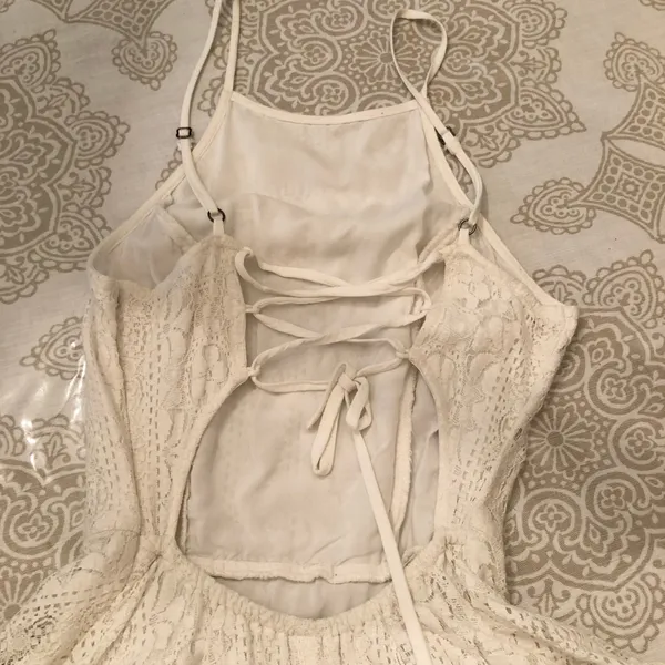 Abercrombie & Fitch Strappy Lace Open Back Fit & Flare Dress XS - Image 4
