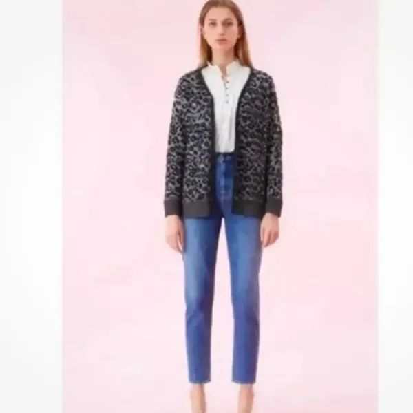 LA VIE‎ by REBECCA TAYLOR Leopard Cardigan Sweater - Image 2