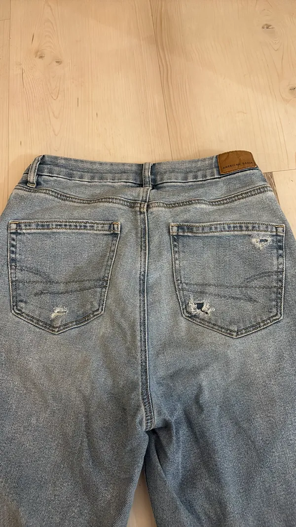 American Eagle Blue Ripped Jeans 6 Extra Long High Rise - Image 6