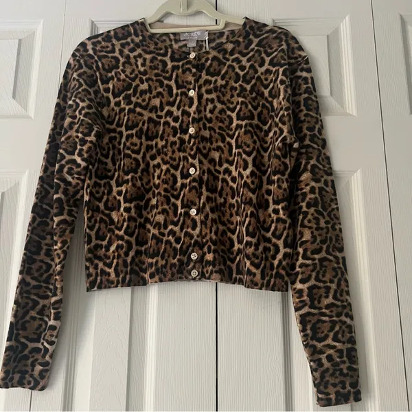 J. Crew Cashmere Leopard Print Sweater - Image 2