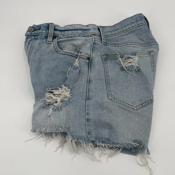 Abercrombie Fitch Y2K Mom Jean Women Short Sz 4/27 Festival Cutoff Denim Indie - Image 4