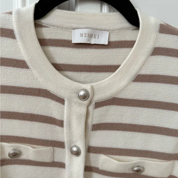 Meshki Striped Knit Cardigan - Image 3