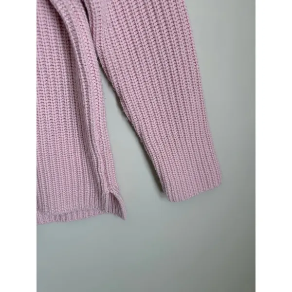 Alex Mill Womens Sweater Med Pink Merino Wool Cashmere Mock Neck Chunky - Image 5
