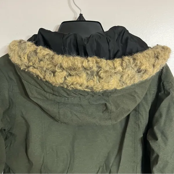 Pulse Olive Green‎ Hooded Winter Parka Jacket Faux Fur Trim Snow Skirt Medium - Image 15