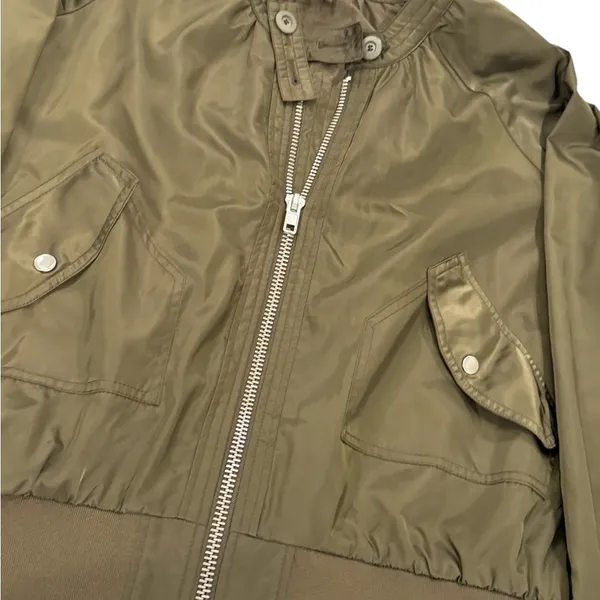🧥‎ Free People Midnight Bomber Jacket Olive Green Women’s L 🧥 - Image 4
