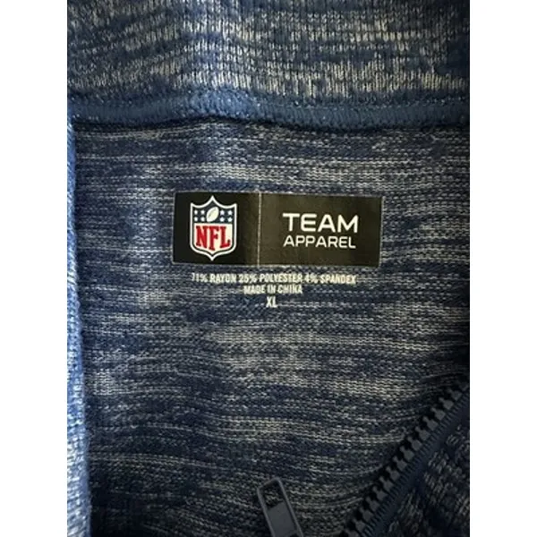 NFL Team Apparel NY Giants Women's Blue Marled Half Zip Lightweight Logo Top XL - Image 6