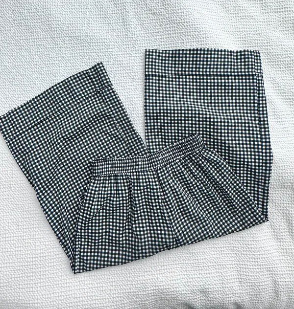 ZARA gingham Cropped Wide Leg Culottes - Image 3