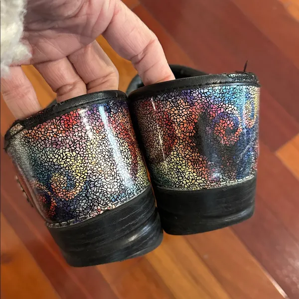 DANSKO Professional Clogs Metallic Patent Leather Abstract Colorful Artsy 41 - Image 3