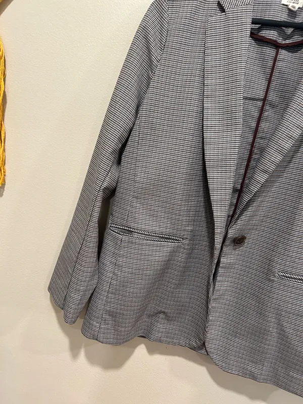 Houndstooth print blazer Gray Size M - Image 2