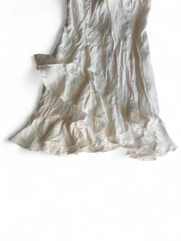 NWT Blue Rain White Ruffle Open Back Mini Dress Size Small - Image 4