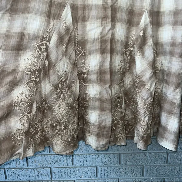 Johnny Was Tulla plaid maxi skirt Medium Prairie Coastal Cowgirl - Image 4