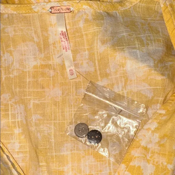 NWOT Free People Pappiet Midi Shirt Dress Sunshine Combo Sz XS - Image 7