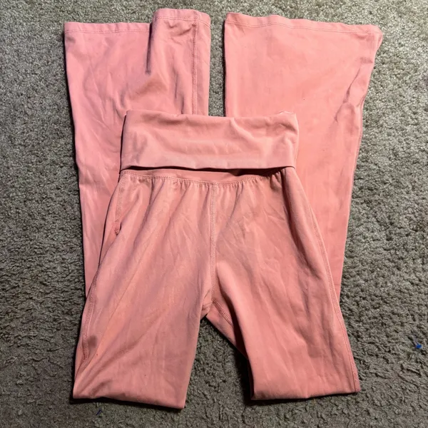 Rewash Womens Foldover Waist Flare Leggings Coral‎ Pink Yoga Pants Size XS - Image 2