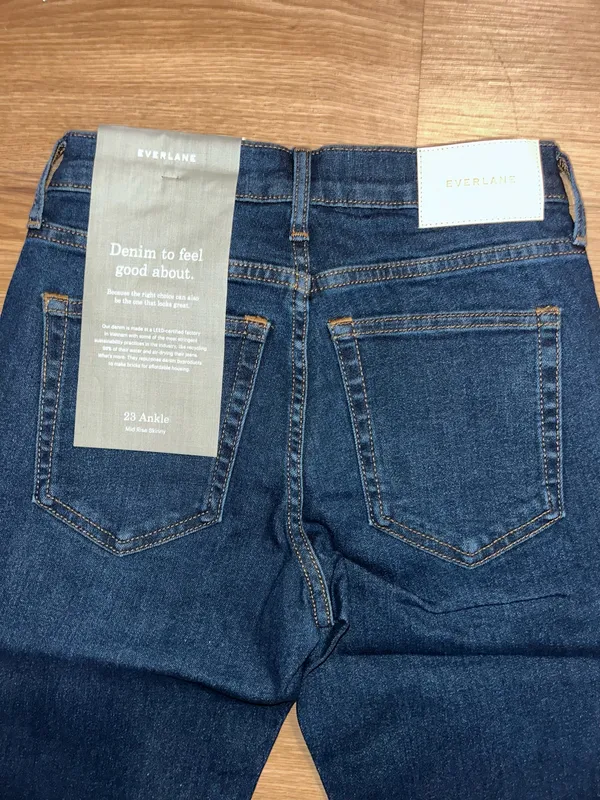 Everlane 23 Ankle Mid Rise Skinny Jeans Size 23 Dark Wash - Image 9