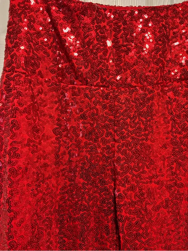 NWT Tipsy Elves High Waisted Red Sequin Pants Fully Lined Christmas - Image 7