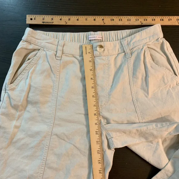 Sincerely Jules‎ Women Linen Blend Wide Leg Cargo Pants Beige Sz L Beachy Resort - Image 8