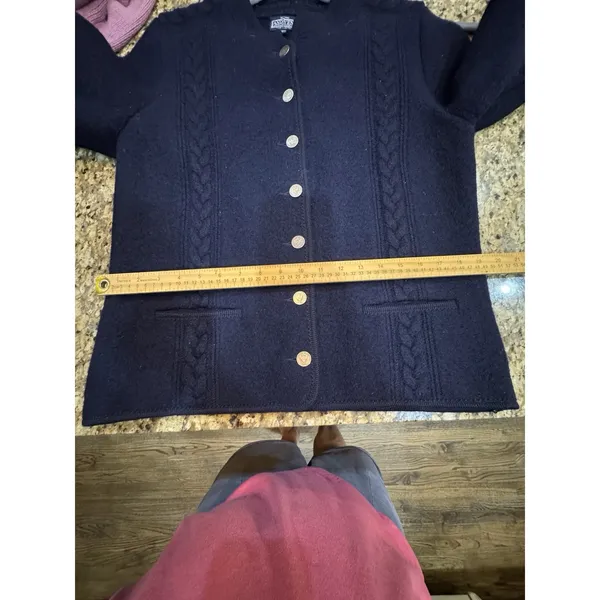 vintage Lands' End 100% wool Tyrolean-style cardigan jacket Size 14 Women - Image 9