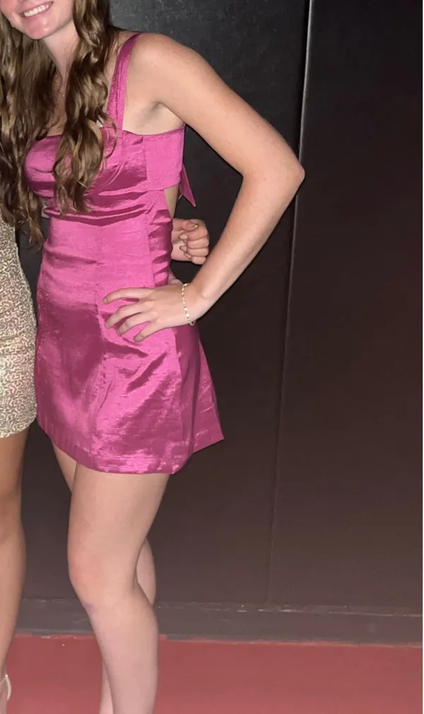 Lucy in the Sky chrome purple pink bodycon dress - Image 5