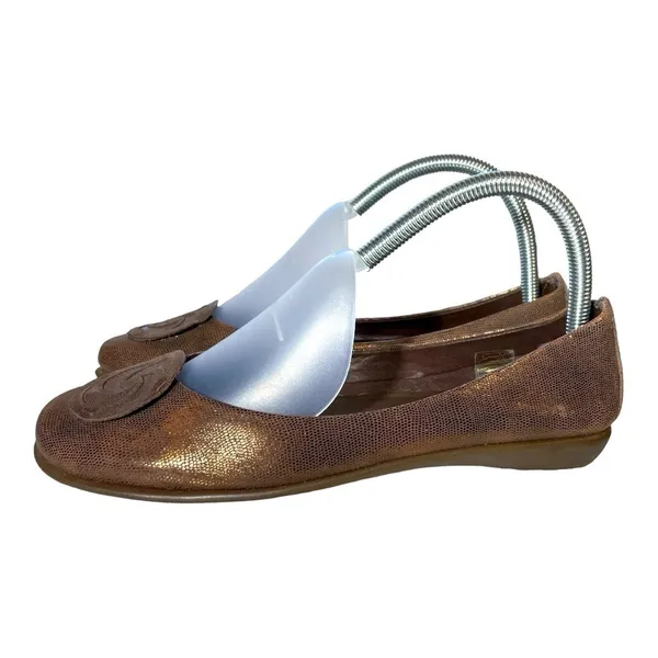 The Flexx Bon Plush Rose Toe Flat Bronze Leather US 8 EU 39 - Image 2