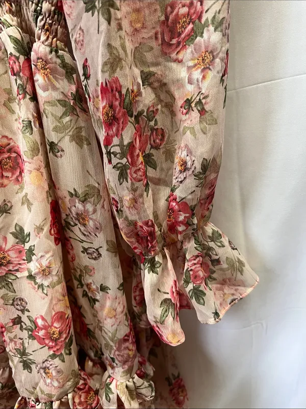 Sundress Floral Tie-Front Dress in Pink Rose - Image 2
