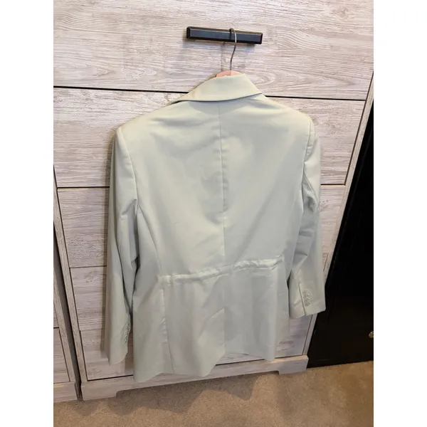 Express Women Sage Green Double Breasted Blazer Tailored Jacket Size Medium - Image 3