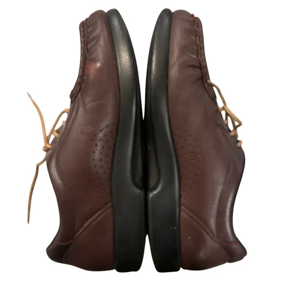SAS women’s size 7.5 Brown Leather Comfort Walking Shoes Lace Up Moccasin Flats - Image 5
