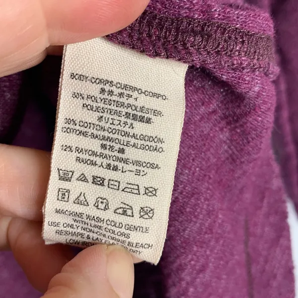 Free people xs purple cowl neck open‎ back long sleeve top - Image 3