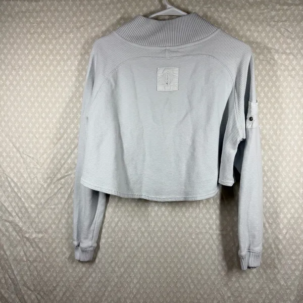Free People Movement Off‎ White Ribbed So Fly Cropped Henley Top - Image 6