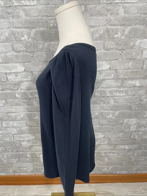 Maurices Ribbed Envelope Neck Long Sleeve Tee - Image 3
