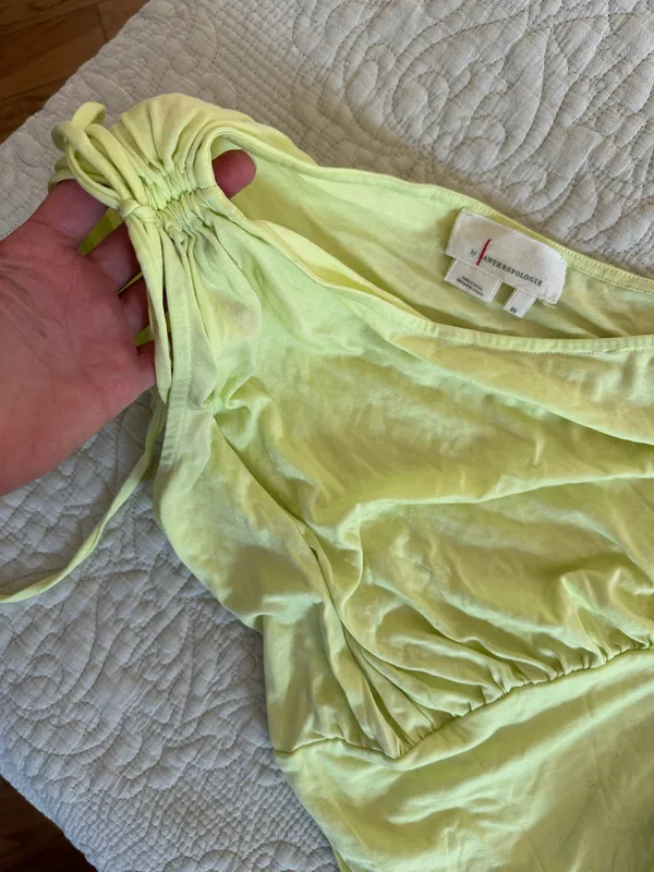 Anthropologie Neon One Shoulder Crop Top - Image 6