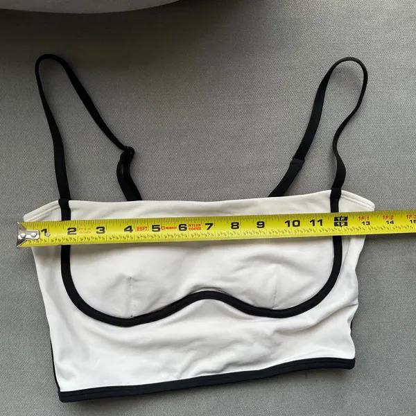 Alo Yoga Airbrush Streamlined Bra Tank Ivory/Black M - Image 3