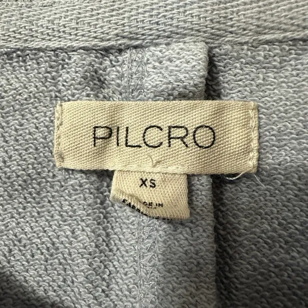 Pilcro Anthropologie‎ Box-Pleated Sweatshirt Top Blue Cotton Size XS Cropped - Image 5