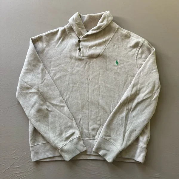Vintage Polo Ralph Lauren Jersey Shawl-Collar Sweater - Image 2