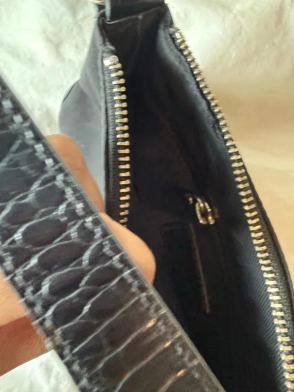Ralph Lauren Nylon and Croc Black Shoulder Bag - Image 5