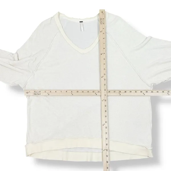 Free People Take It Off‎ Sweatshirt Inside Out Raglan Slouchy Ivory XS - Image 12