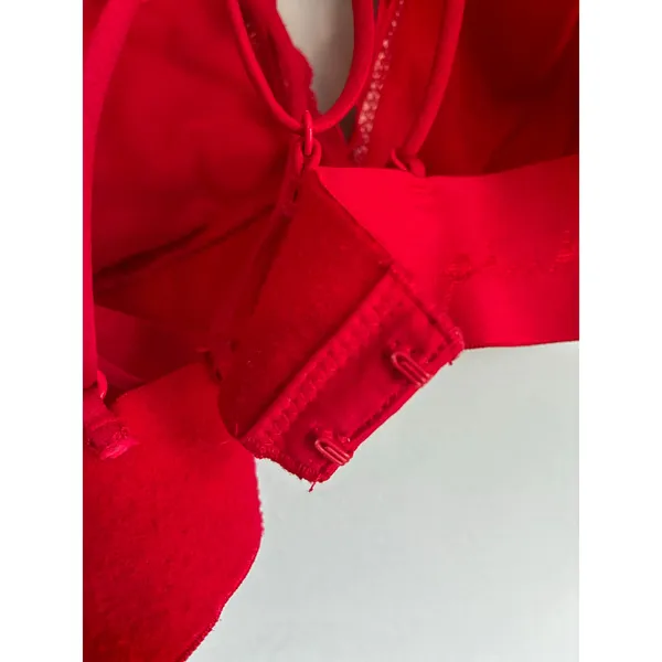 PINK Victoria's Secret Bralette Red Lace Large Fairy Coquette - Image 9