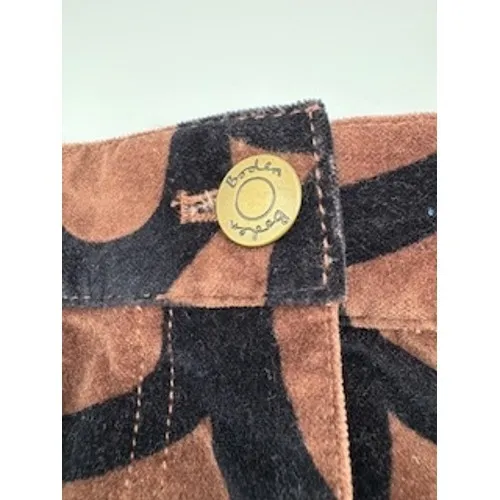 Boden Skirt 6R Brown Black Geometric Mini‎ Retro Mod Academic Autumn - Image 2