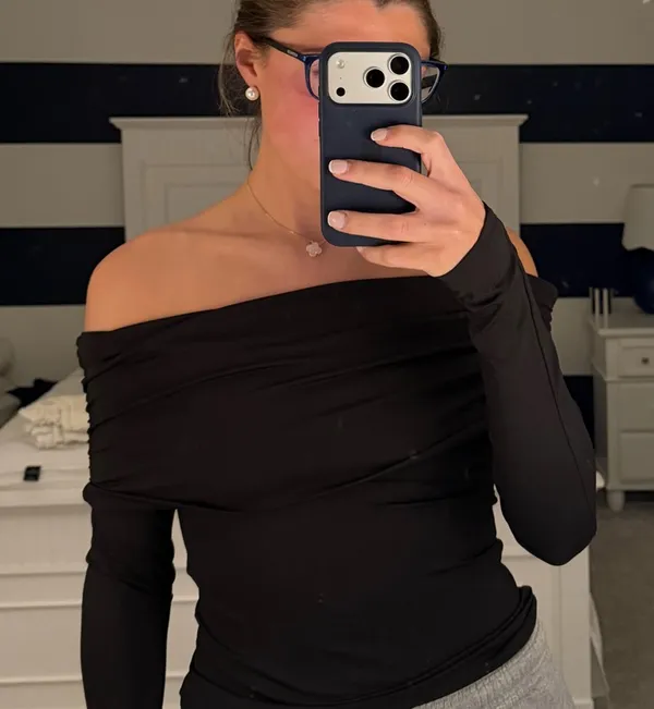 Black H&M Off-The-Shoulder Top - Image 2