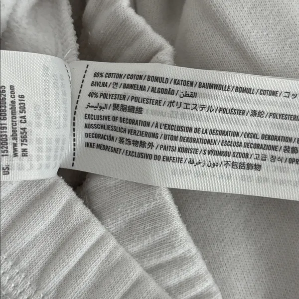 Abercrombie & Fitch Crop oversized Sweatshirt Womens XS White Rainbow Stripe - Image 10