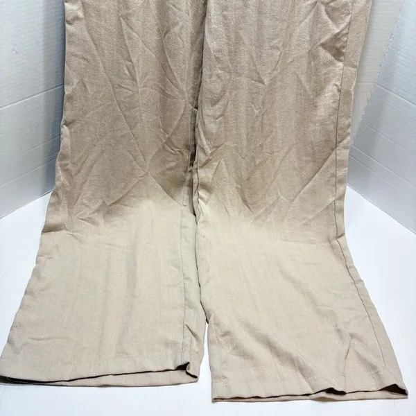Halara High Waisted Drawstring Pocket Wide Leg Casual Linen-Feel Pants 30x29 - Image 3