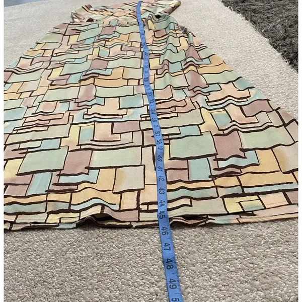 12th Tribe Geometric Strappy Midi Dress Multicolor Sweetheart Size L - Image 9