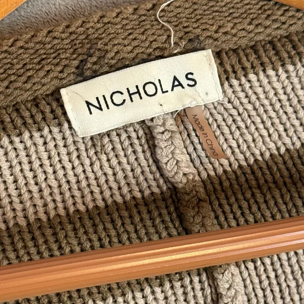 Nicholas Striped Shrug Sweater Womens M Layering Chunky Knit Bolero Cropped - Image 2