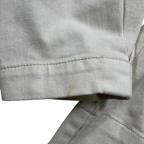 DO+BE Cream Heyward Denim Peplum Top Womens XS Ivory Square‎ Neck Puff Sleeve - Image 4