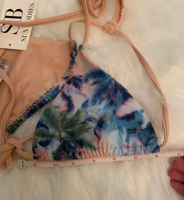 ✨NWT Dippin Daisys palm print racerback bikini top - Image 6