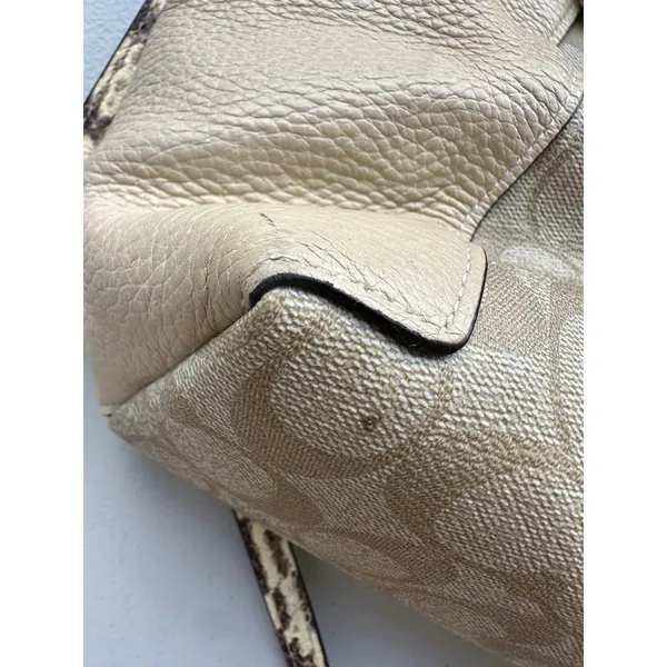 Coach C7261 Kacey Signature Canvas Snake Colorblock Handles Satchel Crossbody - Image 12