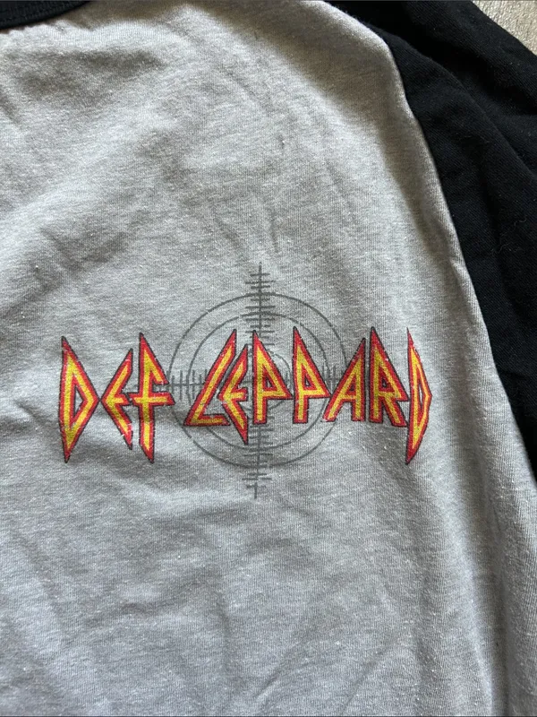 Def Leppard-Inspired Black & Gray Raglan Long Sleeve Tee - Image 4