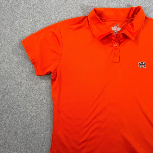 Auburn Tigers Women's Short Sleeve Polo Shirt Size XL Orange Russell Athletics - Image 4